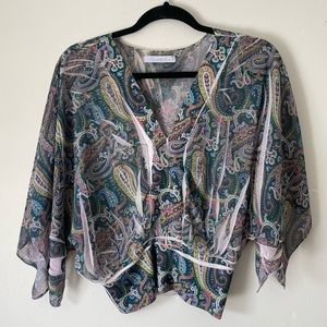 Charlotte Russe semi shear paisley blouse